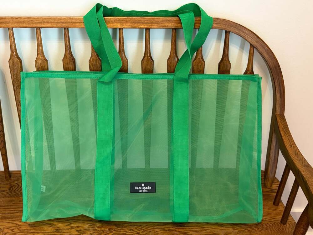 Kate Spade New York Green Transparent Mesh Tote Bag